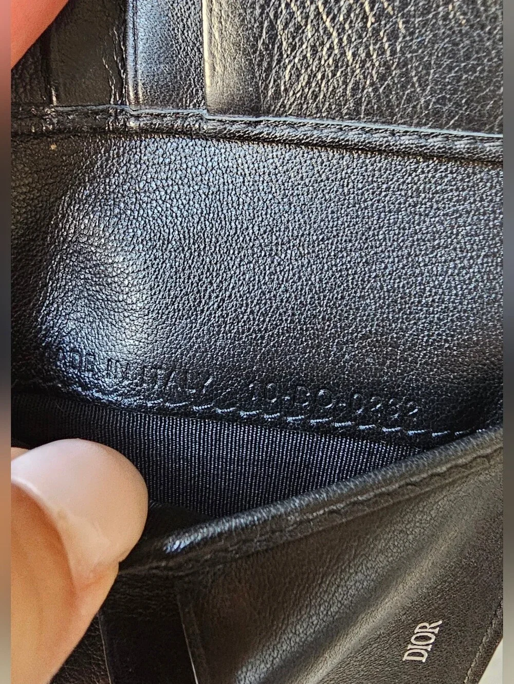 Christian Dior Black Perforated Oblique Leather Bifold Wallet - Made in Italy